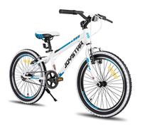 JOYSTAR Vélo de montagne 20 pouces pour garçons et filles 7-13 ans, dérailleur 1 vitesse, pneus à flancs blancs, blanc