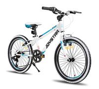 JOYSTAR Vélo de montagne 20 pouces pour garçons et filles 7-13 ans, dérailleur 7 vitesse, pneus à flancs blancs, blanc