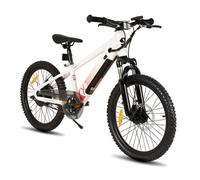 JOYSTAR Vélo Électrique Enfant dès 7 Ans - VTT 250W Moteur Brushless,Batterie Amovible, Freins Double Disque, 24 km Autonomie-Blanc