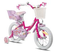 JOYSTAR Vélo Licorne 12" pour Fille de 2-4 Ans, vélo Enfant avec siège de vélo de poupée et Roues stabilisatrices, Pourpre