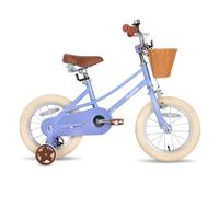 JOYSTAR vélo pour Enfants 14 Pouces pour Filles de 3 à 5 Ans, vélo pour Filles avec Roues d'appoint et Panier, vélo pour Enfants Violet