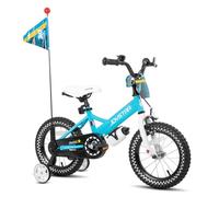 JOYSTAR Vélo pour enfants de 12 pouces pour filles et garçons de 2 à 4 ans avec siège de vélo pour poupée et pompons，Bleu