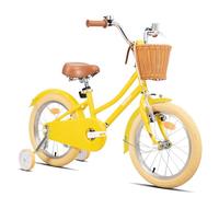 JOYSTAR Vélo pour Enfants KEANO Marigold 12 Pouces pour Filles de 2 à 4 Ans, vélo pour Filles 12 Pouces avec Roues stabilisatrices et Panier, Jaune