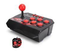 Joystick Arcade Fight Stick - DUOKON - Universel - Manette Sphérique en Métal - 6 Boutons de Commande