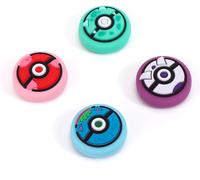 Joystick Cap for Switch,Analog Caps for Switch Buttons,Cover for Joystick Silicone Stick Caps Compatible with Switch Lite & Switch OLED Joy Con,Red and Purple