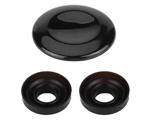 Joystick Center Button Cover Kit de réparation de bouton de joystick Kit de réparation de bouton MMI avec 2 joints d'étanchéité compatibles pour A4 A5 A6 Q5 Q7 S5 S6(Noir cuit)