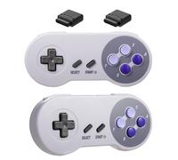 Joystick de contrôleur SNES sans fil 2,4 GHz, pour Console Super NES/SFC, système de Super divertissement, connecteur 7 broches, 2 paquets Violet