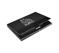 Joystick de jeu gris foncé The Best Player Lightenings on Dark PU Leather Stainless Steel Card Holder Card Holder Name Card Holder Slim Credit Wallet, Unisex Business Card Case Multi Card Case