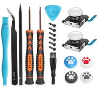 Joystick de rechange pour Switch Lite - Kit d'outils de réparation 19 en 1 OEM avec tournevis Y00, capuchons de pouce, pince à épiler pour manette JoyCon Joy Con