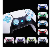 Joystick lumineux multicolore pour manette PS5, bouton Home, symbole classique noir, kit LED DTF pour manette PS5 - Manette N