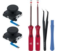 Joysticks Analogiques 3D de Remplacement pour Manette NS Switch/Switch OLED Joy-Con/Switch Lite,Thumb Stick Capuchons de Stick avec Tournevis Kit d'outils de Reparation - (Pas pour Switch 2)