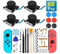 Joysticks Analogiques 3D Kit pour Joy-Con Nintendo Switch, 68 Pièces Outils de Réparation Kit avec Joystick de Remplacement Switch