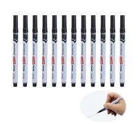 Joysuelly 12 Pièces Marqueur permanent, Feutre indélébile noir Marqueur Noir Indélébile Indelebile Pointe Ronde Fine 1 mm pour Carton Plastique Bois Métal Verre Idéal pour Professionnels et Artistes