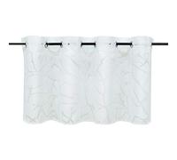 Joyswahl Äste Rideaux Brise Bise Blanc Rideaux Cuisine Semi-Transparent avec Oeillets Passe Tringle Décoration de Petite Fenêtre HxL 45x90cm