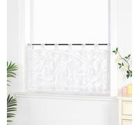 Joyswahl Alma Rideau Brise Bise Rideaux Cuisine Voilge avec Passants Motif de Fleurs Blanc HxL 45x90cm
