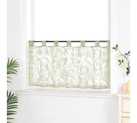 Joyswahl Alma Rideau Brise Bise Rideaux Cuisine Voilge avec Passants Motif de Fleurs Vert HxL 45x90cm