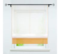 Joyswahl Anna Store Romain Transparent Plissé avec Corde Passe Tringle Installation Facile Décoration de Fenêtre pour Salle de Bain Balcon Cuisine Pratique et Simple 1 Pièce Orange LxH 80x155CM