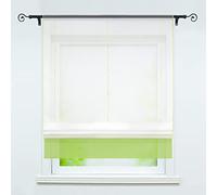 Joyswahl Anna Store Romain Transparent Plissé avec Corde Passe Tringle Installation Facile Décoration de Fenêtre pour Salle de Bain Balcon Cuisine Pratique et Simple 1 Pièce Vert LxH 80x155CM