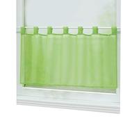 Joyswahl Eva Rideau Brise-Bise Uni à Passant sans Perçage Passe Tringle en Polyester Transparent Court Voilage Décor pour Chambre Cuisine 1 Pièce Vert HxL 60x145CM