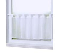 Joyswahl Eva Rideau Brise-Bise Uni à Passant sans Perçage Passe Tringle en Polyester Transparent Court Voilage Décor pour Chambre Cuisine 1 Pièce Blanc HxL 60x90CM