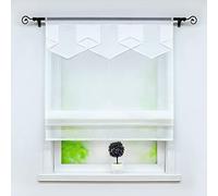 Joyswahl Store bateau moderne en voile avec finition colorée « Anita » - Pour salon - Transparent - Avec cordon de serrage - 80 x 140 cm (l x H) - Blanc - 1 pièce