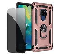 Joytag Coque kompatibel Huawei Mate 20 Or Rose étui de Protection avec Protecteur d'écran en Verre de confidentialité Anti-Espion