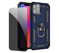 JOYTAG Coque kompatibel Iphone 11 Pro Bleu étui de Protection avec Protecteur d'écran en Verre de confidentialité Anti-Espion