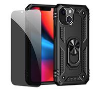 JOYTAG Coque kompatibel Iphone 13 Mini Noir étui de Protection avec Protecteur d'écran en Verre de confidentialité Anti-Espion