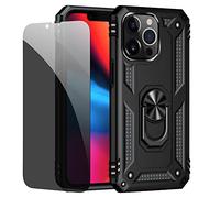 JOYTAG Coque kompatibel Iphone 13 Pro Noir étui de Protection avec Protecteur d'écran en Verre de confidentialité Anti-Espion