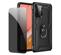 JOYTAG Coque kompatibel Samsung A72 4G/5G Noir étui de Protection avec Protecteur d'écran en Verre de confidentialité Anti-Espion