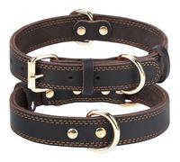 Joytale Collier en Cuir pour Chien de Taille Moyenne, Souple, Durable et Ajustable, Marron, M