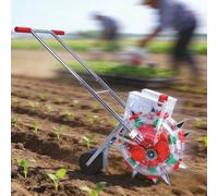 Joytar Seed Sower & Fertilizer Applicator, Garden Seed Planter Spreader, Hand-Push Seeder, Featuring Visible Dual Hoppers, Outdoor Garden Agricultural Seed Planter(5-Nozzle)