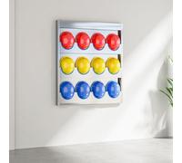 Joytar Support mural pour casque de sécurité en acier inoxydable, rack de rangement pour atelier, support de fixation pour casque de pompier - Idéal pour chantiers, ateliers et usines(Hold 12 Hats)
