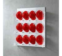 Joytar Support mural transparent pour casque de chantier, présentoir pour casques de sécurité incendie, support de fixation, matériau acrylique(Hold 12 Hats)