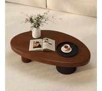 Joytar Table Basse Ovale, Table de Sol avec Espace de Rangement, Table Basse Minimaliste pour Salon ou Bureau à Domicile, idéale pour Les Petits espaces.(Brown,80 * 60 * 34CM)