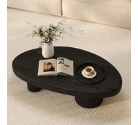 Joytar Table Basse Ovale, Table de Sol avec Espace de Rangement, Table Basse Minimaliste pour Salon ou Bureau à Domicile, idéale pour Les Petits espaces.(Black,120 * 73 * 34CM)