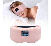 Joythink Masque de sommeil sans fil Bluetooth en soie pour les personnes dormant sur le côté, pour les voyages en avion, pour hommes et femmes, rose