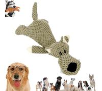 JOYTIX Jouet à Mâcher Interactif à Sifflement pour Chiens | Tissu Cordurée Résistant Loup/Lion/Éléphant | Adapté aux Petites, Moyennes & Grandes Races (der Wolf)