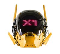 Joytopiaminds Future Punk Masque intégral avec écran LED personnalisable, masque lumineux réglable contrôlé par application avec deux ailes de peinture de cuisson pour Halloween, cosplay et fêtes