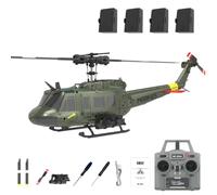 Joytopiaminds Hélicoptère RC Era C032 avec vol inversé 3D, hélicoptère Militaire RC UH-1 Huey 1/48 6 canaux avec stabilisation gyroscopique et système de positionnement Intelligent - RTF