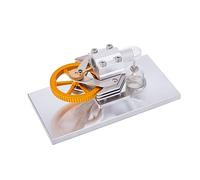 Joytopiaminds Kit de modèle de moteur Stirling, volant d'inertie horizontal haute vitesse, moteur Stirling à air chaud avec verre quartz et base en métal pour affichage d'expériences en sciences