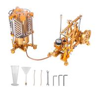Joytopiaminds Kits de modèles de moteur à vapeur rétro, moteur à vapeur alimenté à l'alcool de style Watt avec chaudière et générateur pour affichage d'expériences de sciences physiques