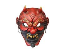 Joytopiaminds Masque japonais Tengu Yokai peint à la main en résine rouge à long nez pour cosplay, Halloween et anime