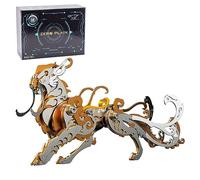 Joytopiaminds Puzzle 3D en métal pour adultes, 88 + pièces à assembler soi-même, kit de modèle de tigre de bêtes chinoises anciennes, décorations de bureau créatives pour la maison et le bureau