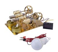 Joytopiaminds Stirling Engine Model Kit, 4 cylindres moteur Stirling parallèle avec ampoule et voltmètre pour affichage d'expériences en sciences physiques