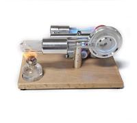 Joytopiaminds Stirling Engine Model Kit, générateur de moteur Gamma Stirling à alcool avec compte-gouttes et lumières LED pour affichage d'expériences en sciences physiques
