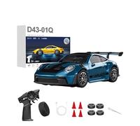 Joytopiaminds Voiture de dérive RC en alliage à l'échelle 1/43 avec deux modes de dérive/course, voiture de course télécommandée 2,4 G 4WD avec lumières LED et gyroscope réglable, modèle de course de