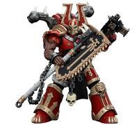 JOYTOY 1/18 Figurine d'action Warhammer 40,000, World Eaters Khorne Berzerker with Eviscerator Chainaxe, 13 cm Articulations Mobiles Modèle de Personnage, 15 Ans et Plus
