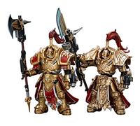 JOYTOY Figurine d'action 1/18 Warhammer 40 000 Adeptus Custodes Allarus Custodian avec hache Castellan et bouclier Captain Hydon Seronis Lot de 2 figurines de précommande 14 cm