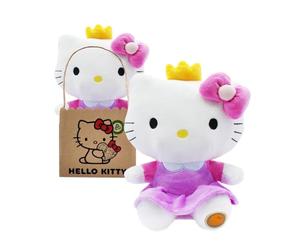 Joytoy Hello Kitty Princess Eco Plush 24 cm dans Un Sac en Carton réutilisable - La Peluche est fabriquée à partir de matériaux 100% recyclés à partir de Bouteilles en Pet